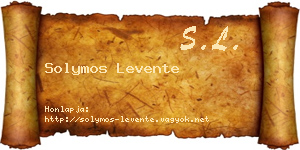 Solymos Levente névjegykártya
